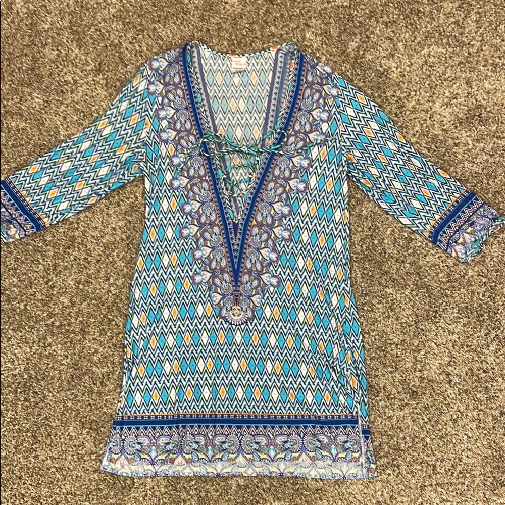 Colorful Patterned Tunic Dress